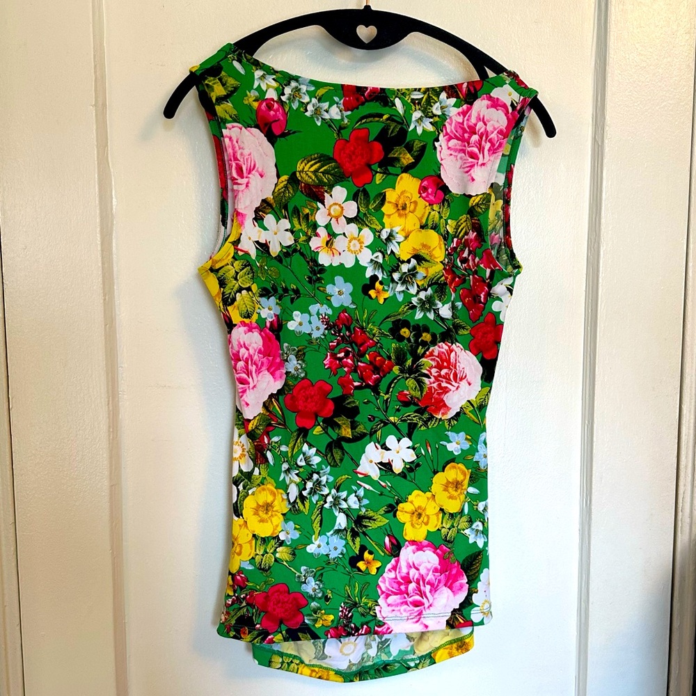 NEW YORK & COMPANY Colorful Floral Tank Top - S - Picture 2 of 4